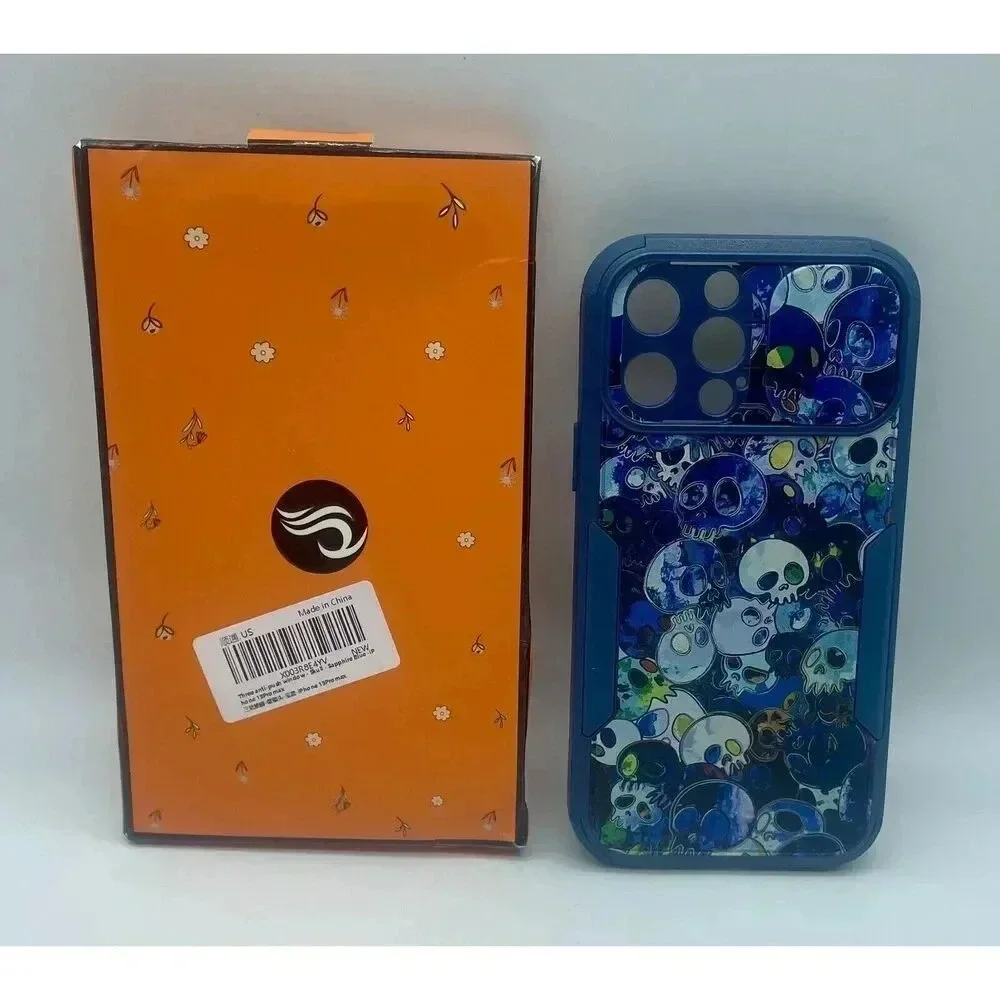 Designer Skull Heavy Duty Case for iPhone 13 Pro Max with Slide Camera Protector